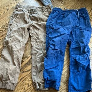 Boys Gap Pants, Size M Medium 8 Husky Lot of 2 Drawstring Joggers Khaki Pull On